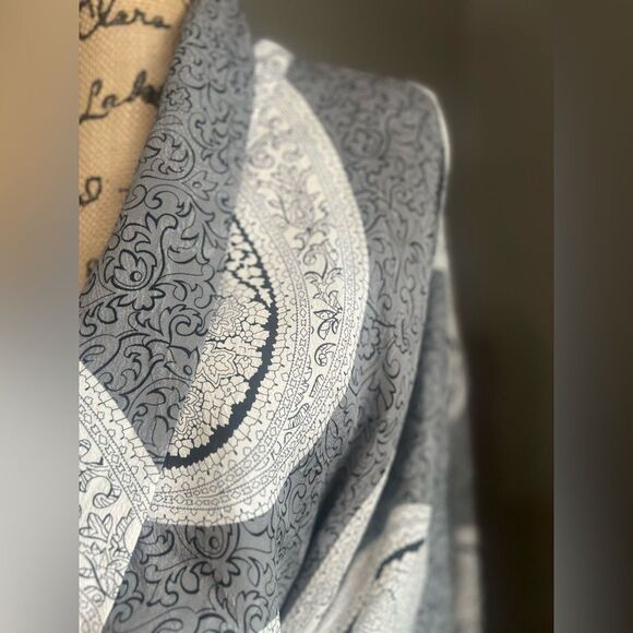 Citron Santa Monica silk open blouse size 1X paisley floral draped artsy artist - Picture 10 of 10